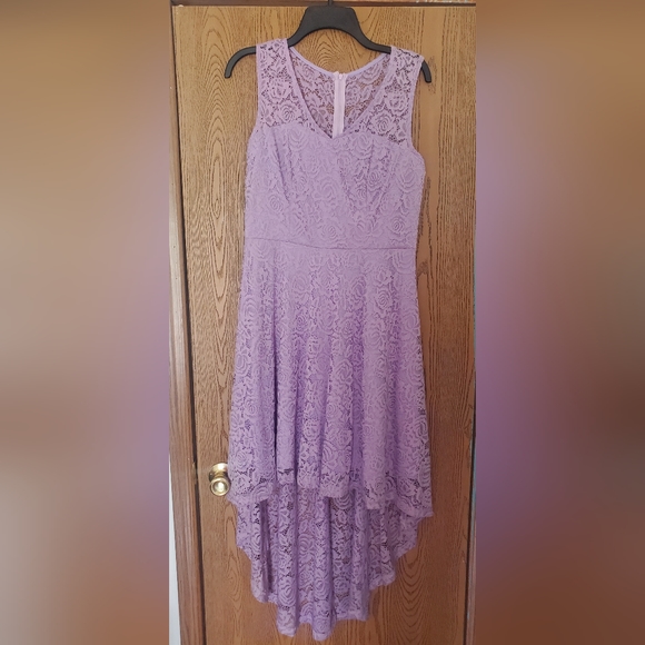 Lace Lavender High Low Dress - Picture 1 of 4